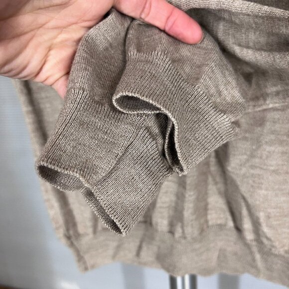 Zara Wool Blend Heathered Brown Lightweight Turtleneck‎ Sweater Sz L - Picture 5 of 13